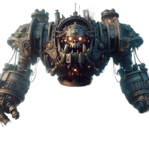 robot, weapon, face, creature, concept art, 3d render, fantasy art, photorealistic transparent PNG cut-out
