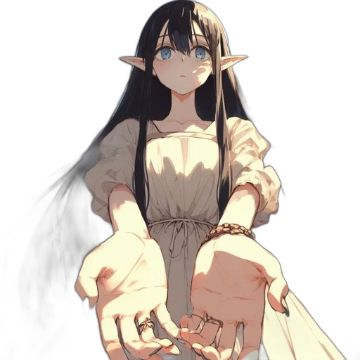 dress, jewelry, staff, weapon, fantasy art, anime, concept art, pixel art transparent PNG cut-out