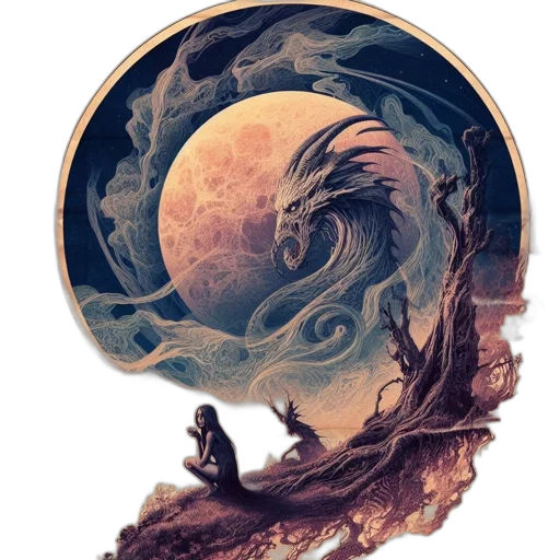 dragon, mask, face, creature, fantasy art, concept art, watercolor, comic book art transparent PNG cut-out