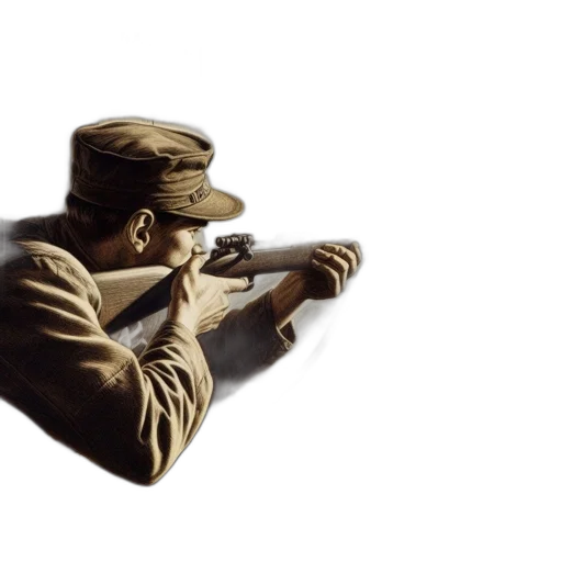weapon, staff, hat, jacket, concept art, photorealistic, 3d render, comic book art transparent PNG cut-out
