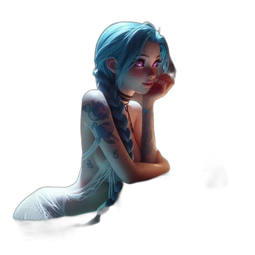 creature, concept art, pixel art, fantasy art, watercolor, underwater, blue, animated transparent PNG cut-out