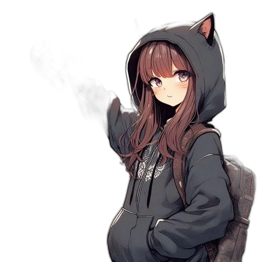 jacket, staff, hat, mask, anime, pixel art, fantasy art, concept art transparent PNG cut-out