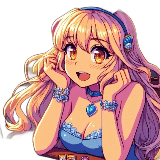 dress, anime, pixel art, cartoon, vaporwave, pastel, colorful, neon transparent PNG cut-out