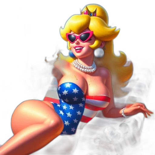 comic book art, concept art, cartoon, pixel art, cartoonish, woman, swimsuit, sunglasses transparent PNG cut-out