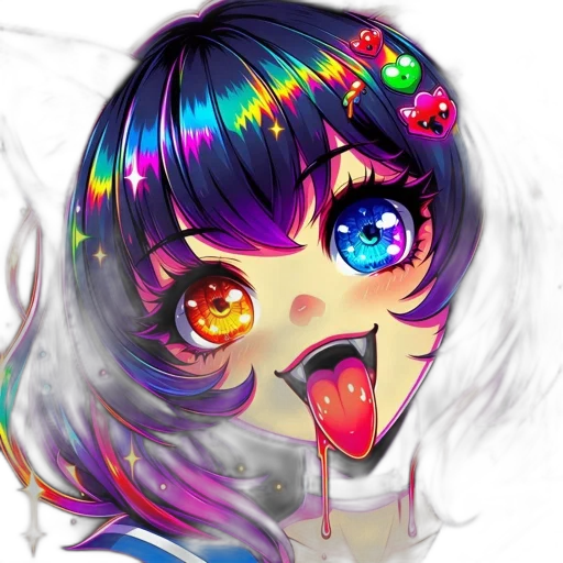 face, mask, creature, anime, pixel art, vaporwave, fantasy art, neon lights transparent PNG cut-out