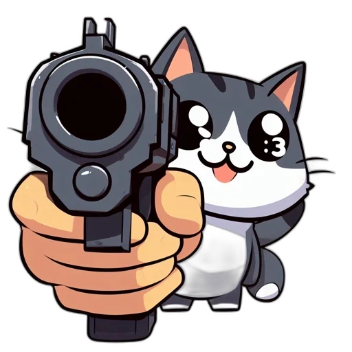 weapon, animal, staff, pixel art, anime, concept art, anthropomorphic, cat transparent PNG cut-out