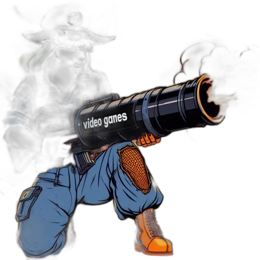 weapon, staff, robot, concept art, pixel art, cyberpunk, comic book art, fire transparent PNG cut-out