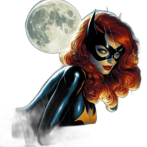 mask, comic book art, concept art, fantasy art, cartoon, dynamic, female, superhero transparent PNG cut-out