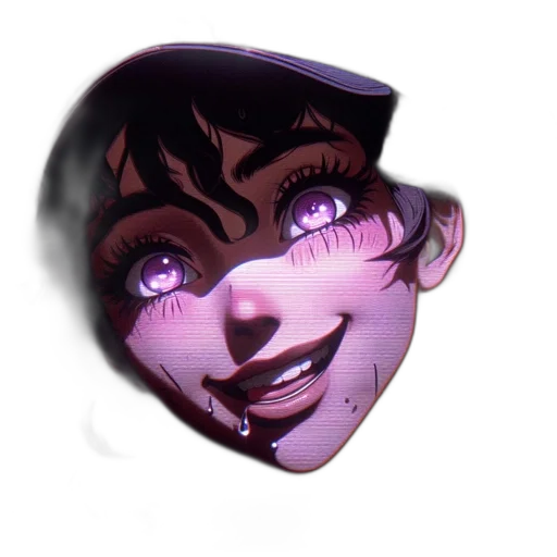 face, mask, jewelry, creature, vaporwave, anime, 3d render, concept art transparent PNG cut-out