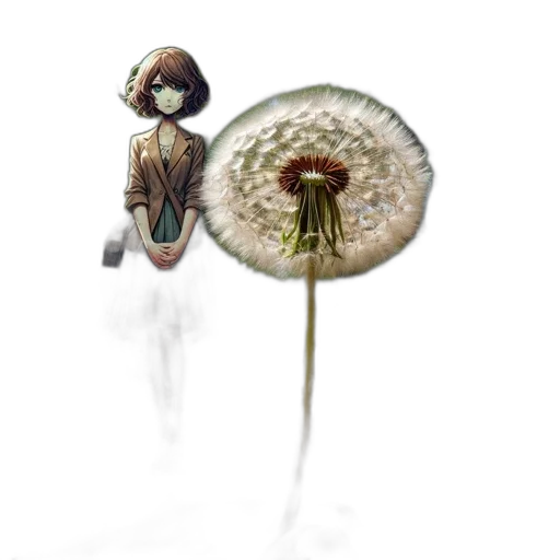 flower, umbrella, staff, hat, concept art, 3d render, fantasy art, photorealistic transparent PNG cut-out