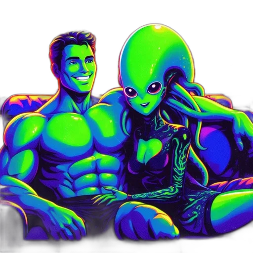 creature, robot, comic book art, pixel art, concept art, cyberpunk, outer space, neon lights transparent PNG cut-out