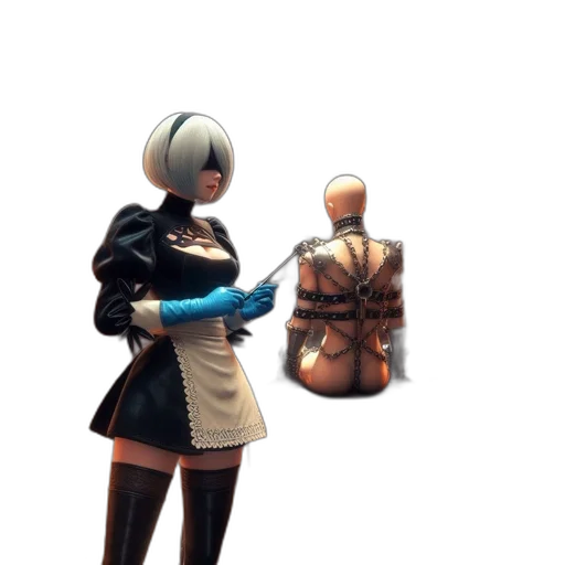 jacket, weapon, dress, robot, concept art, 3d render, cyberpunk, fantasy art transparent PNG cut-out