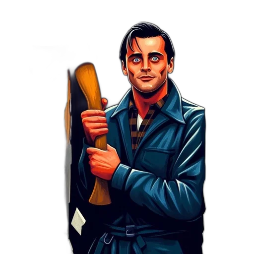 staff, sword, weapon, jacket, concept art, comic book art, fantasy art, cartoon transparent PNG cut-out