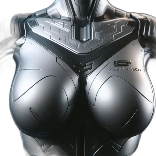 robot, jacket, mask, weapon, 3d render, concept art, comic book art, close-up transparent PNG cut-out