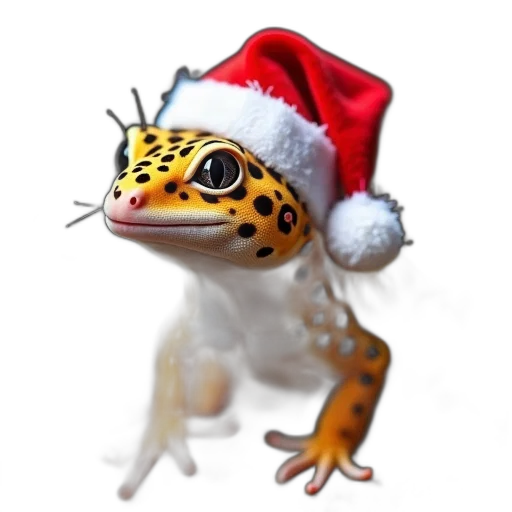 hat, animal, dragon, creature, photorealistic, 3d render, leopard, gecko transparent PNG cut-out
