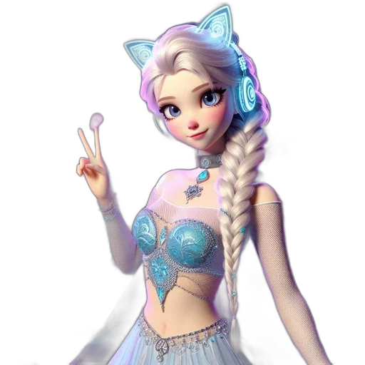 dress, staff, fantasy art, 3d render, concept art, anime, pastel, blue transparent PNG cut-out