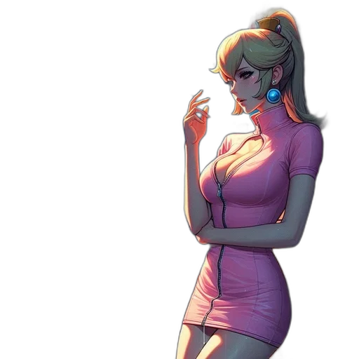 dress, staff, jacket, concept art, comic book art, cartoon, pixel art, neon lights transparent PNG cut-out