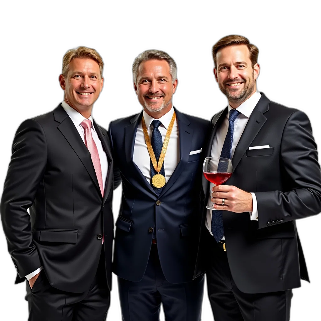 staff, three, men, suits, standing, together, smiling, man transparent PNG cut-out