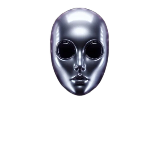 mask, face, robot, jewelry, 3d render, vaporwave, concept art, photorealistic transparent PNG cut-out