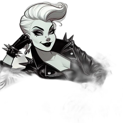 concept art, comic book art, cartoon, fantasy art, monochrome, dark, bold, stylized transparent PNG cut-out