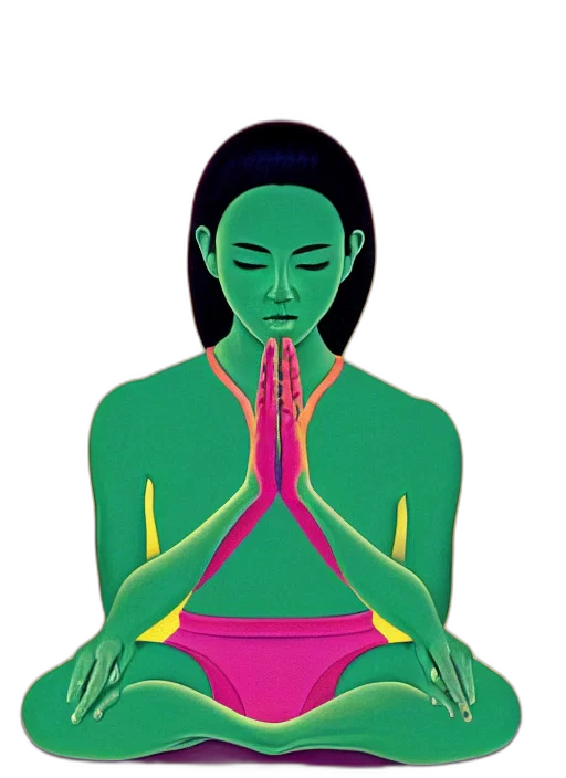 green, neon, illustration, woman transparent PNG cut-out