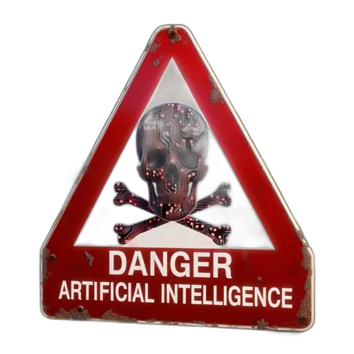 robot, jacket, animal, red, triangular, danger, sign, skull transparent PNG cut-out