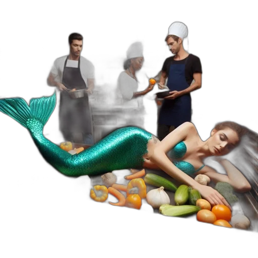 food, concept art, 3d render, photorealistic, pixel art, underwater, beach, modern transparent PNG cut-out