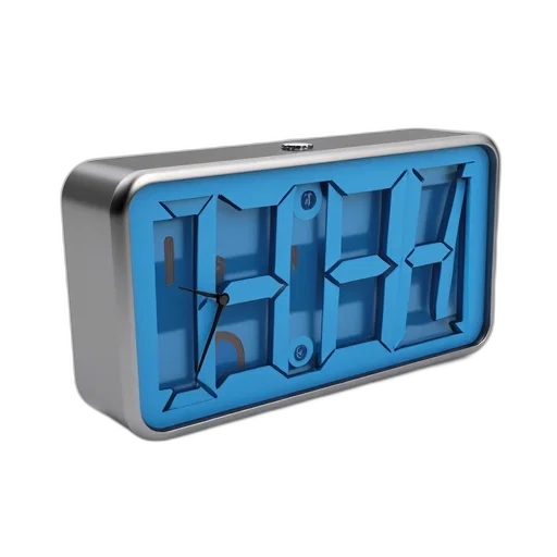 digital, clock, blue, face, black, numbers, hands, displayed transparent PNG cut-out