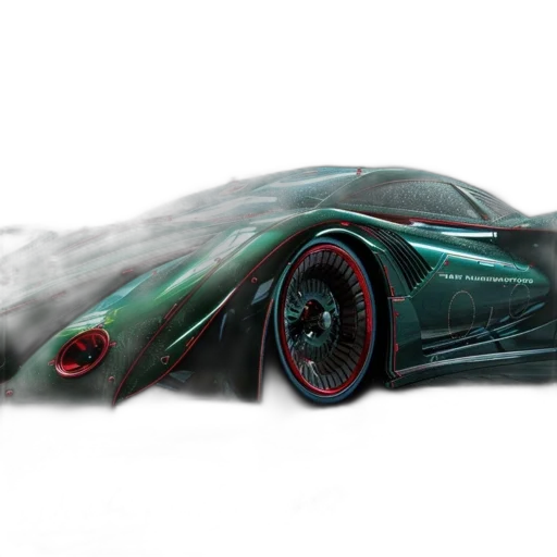 car, dragon, concept art, 3d render, photorealistic, fantasy art, green, futuristic transparent PNG cut-out
