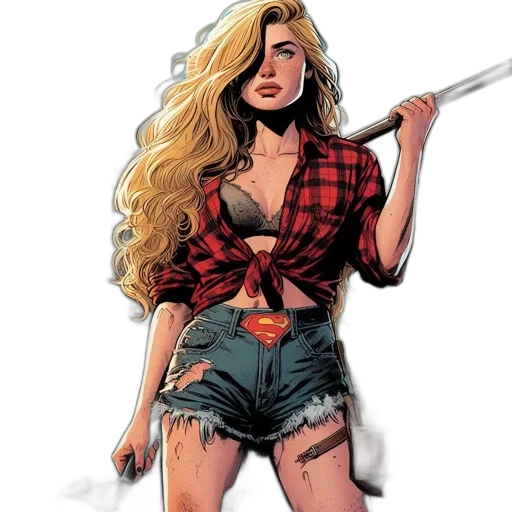 comic book art, concept art, cartoon, fantasy art, woman, long, blonde, hair transparent PNG cut-out