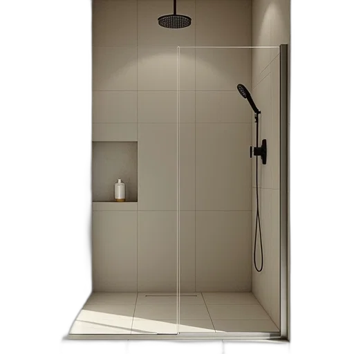 umbrella, 3d render, photorealistic, concept art, monochrome, modern, glass, shower transparent PNG cut-out