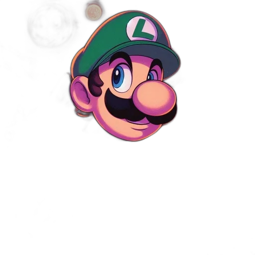 mask, hat, face, weapon, 3d render, pixel art, concept art, vaporwave transparent PNG cut-out