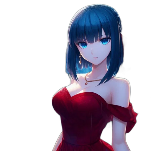 dress, robot, crown, jewelry, anime, fantasy art, concept art, pixel art transparent PNG cut-out