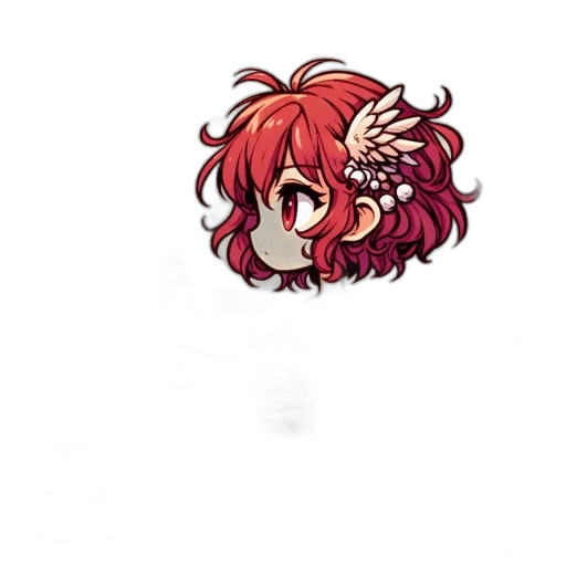 hair, staff, crown, weapon, pixel art, anime, concept art, cartoon transparent PNG cut-out