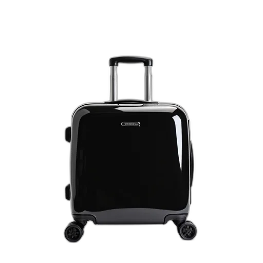 robot, furniture, face, black, modern, sleek, hard-shell, suitcase transparent PNG cut-out