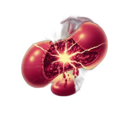 3d render, concept art, photorealistic, medical, poster, spleenic, condition, showing transparent PNG cut-out