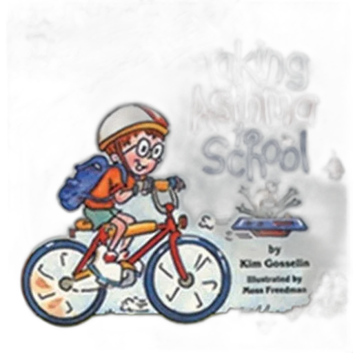cartoon, children, book, cover, titled, taking, asthma, school transparent PNG cut-out