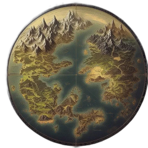 dragon, fantasy art, concept art, 3d render, detailed, circular, fantasy, map transparent PNG cut-out