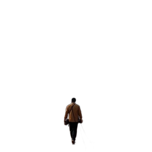 jacket, robot, creature, staff, pixel art, 3d render, concept art, photorealistic transparent PNG cut-out