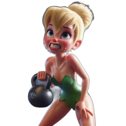 3d render, concept art, cartoon, photorealistic, animated, tinker, bell, performs transparent PNG cut-out