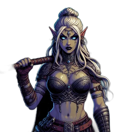 staff, sword, fantasy art, comic book art, concept art, pixel art, dark, female transparent PNG cut-out