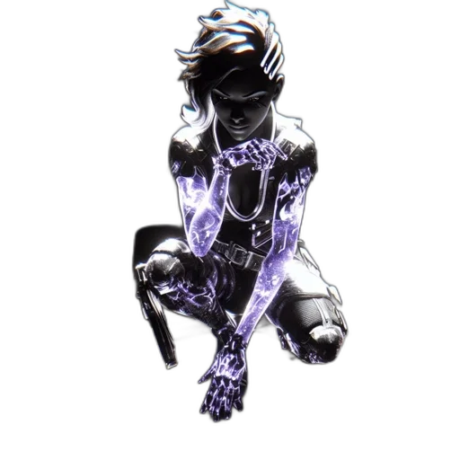 robot, staff, weapon, jewelry, cyberpunk, concept art, vaporwave, 3d render transparent PNG cut-out