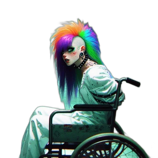 creature, animal, hair, jacket, cyberpunk, concept art, vaporwave, watercolor transparent PNG cut-out