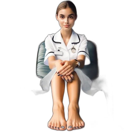 staff, robot, 3d render, photorealistic, concept art, pixel art, seated, woman transparent PNG cut-out