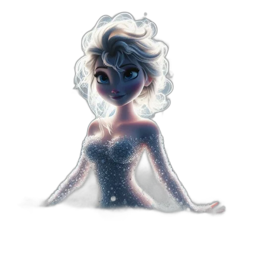 dress, crown, face, concept art, watercolor, fantasy art, cartoon, snow transparent PNG cut-out