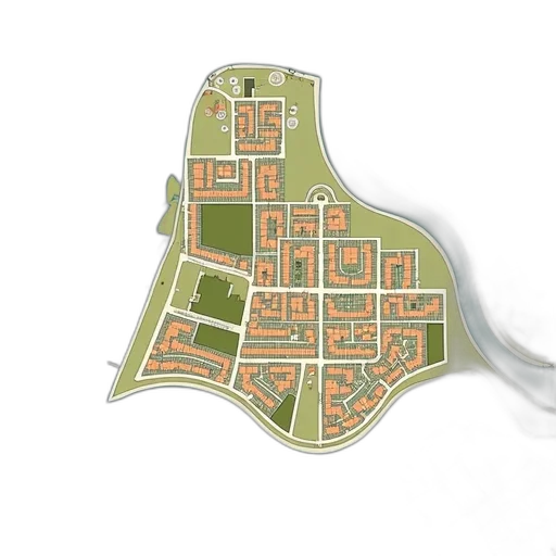 3d render, concept art, city street, map, showing, area, where, ashgrove transparent PNG cut-out