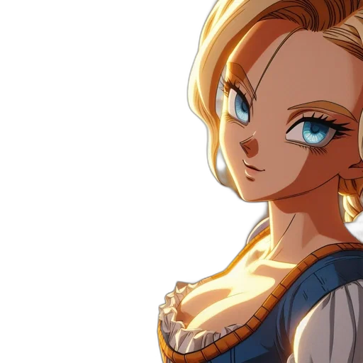 dress, anime, concept art, fantasy art, 3d render, golden, animated, blond transparent PNG cut-out