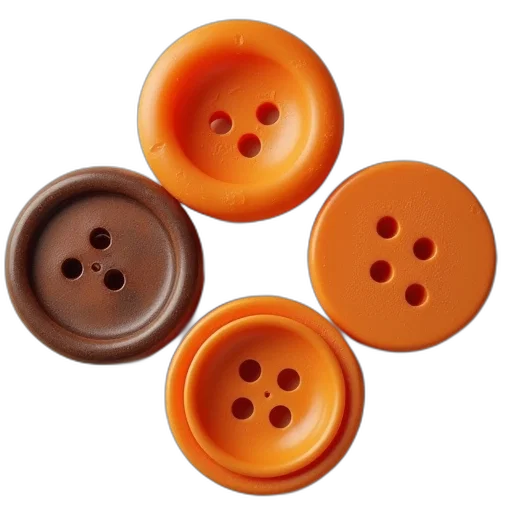 food, jewelry, 3d render, three, large, rubber, buttons, one transparent PNG cut-out