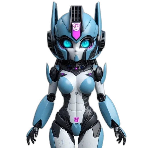 robot, concept art, 3d render, vaporwave, anime, blue, pastel, robotic transparent PNG cut-out