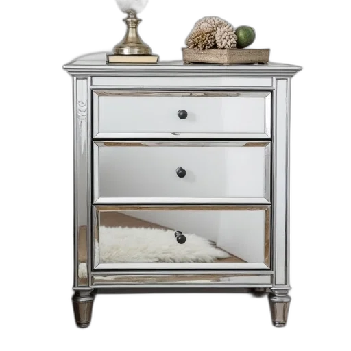 furniture, photorealistic, earth tones, monochrome, mirrored, bedside, chest, three transparent PNG cut-out